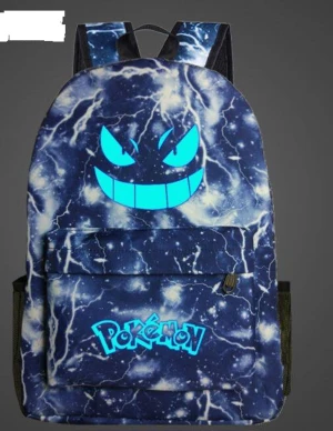 Nattlysande Pokémon Ryggsäck  - Två stora fickor, en inuti , två på sidan  Mått 45*31*14cm 