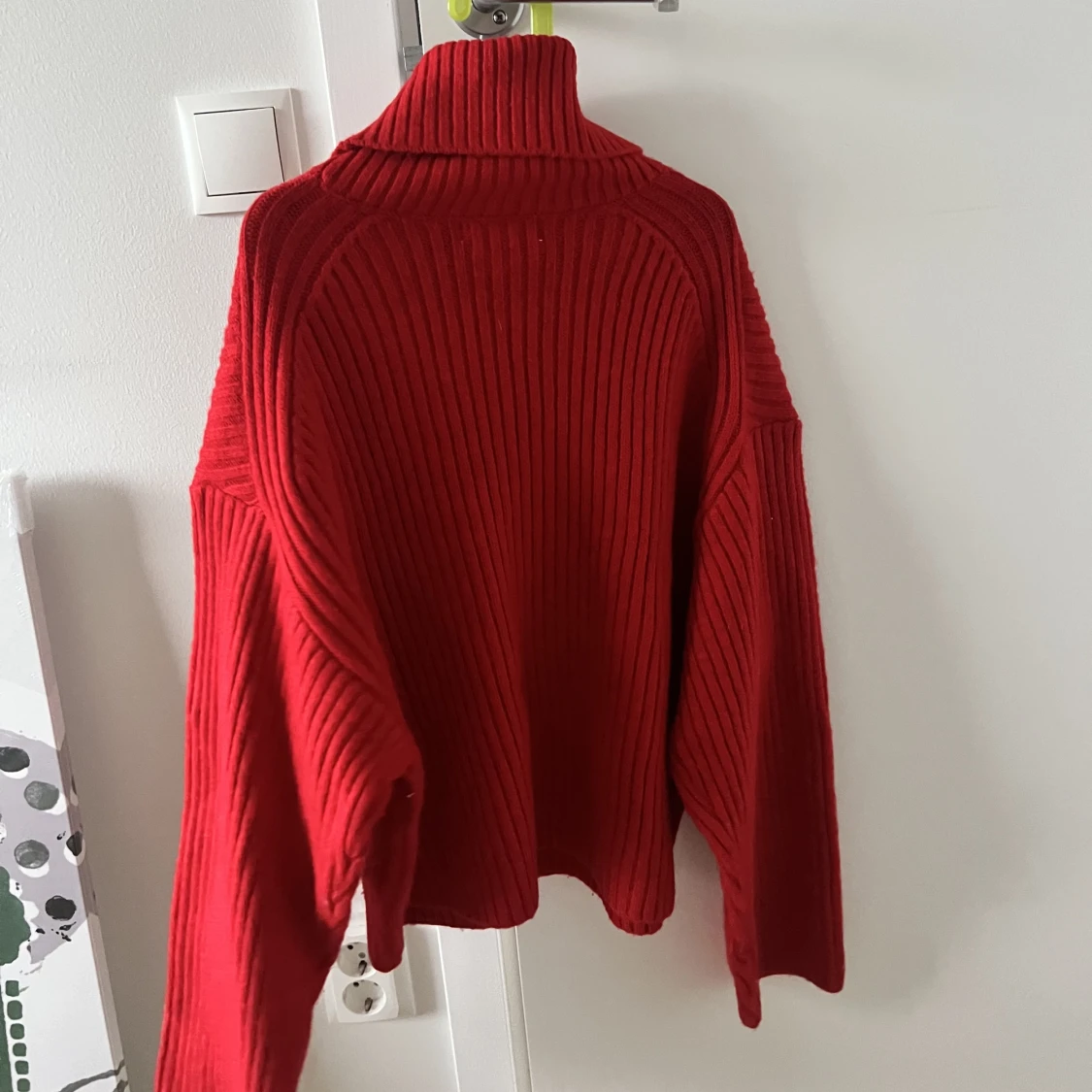 röd stickad tröja - 90