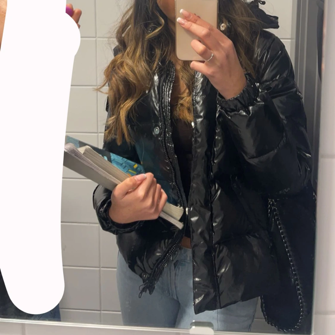 Glansig vinterjacka - 90