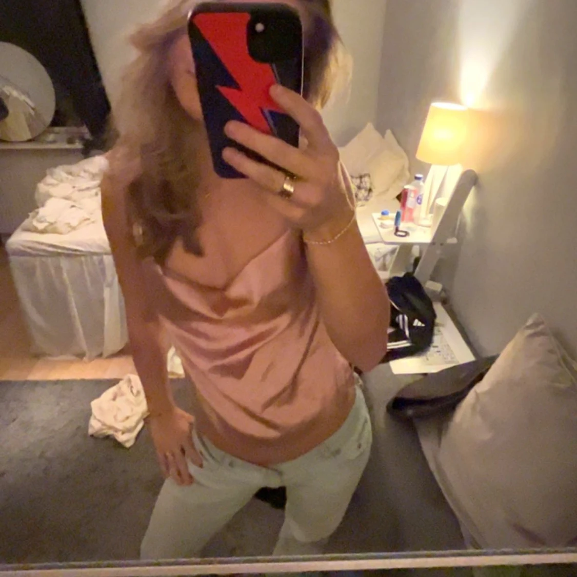 rosa silkes topp - 90