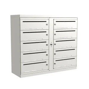 Fastighetsbox Lynx Liggande 2×5 fack – Vit  - Fastighetsbox med 10 fack (passar för 10 lägenheter)