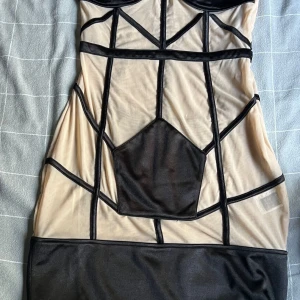 Black and creamy beige dress - Beige and black Basic but pretty dress