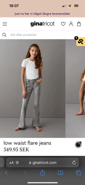 Lågmidjade Jeans - Säljer dessa lågmidjade jeans från Gina Young i storlek 158 men är absolut en xs-s. Säljer då jag ej får användning av dom tyvärr. Kan skicka fler bilder vid önskan, hör av er eller tryck gärna på köp nu 🤗💞