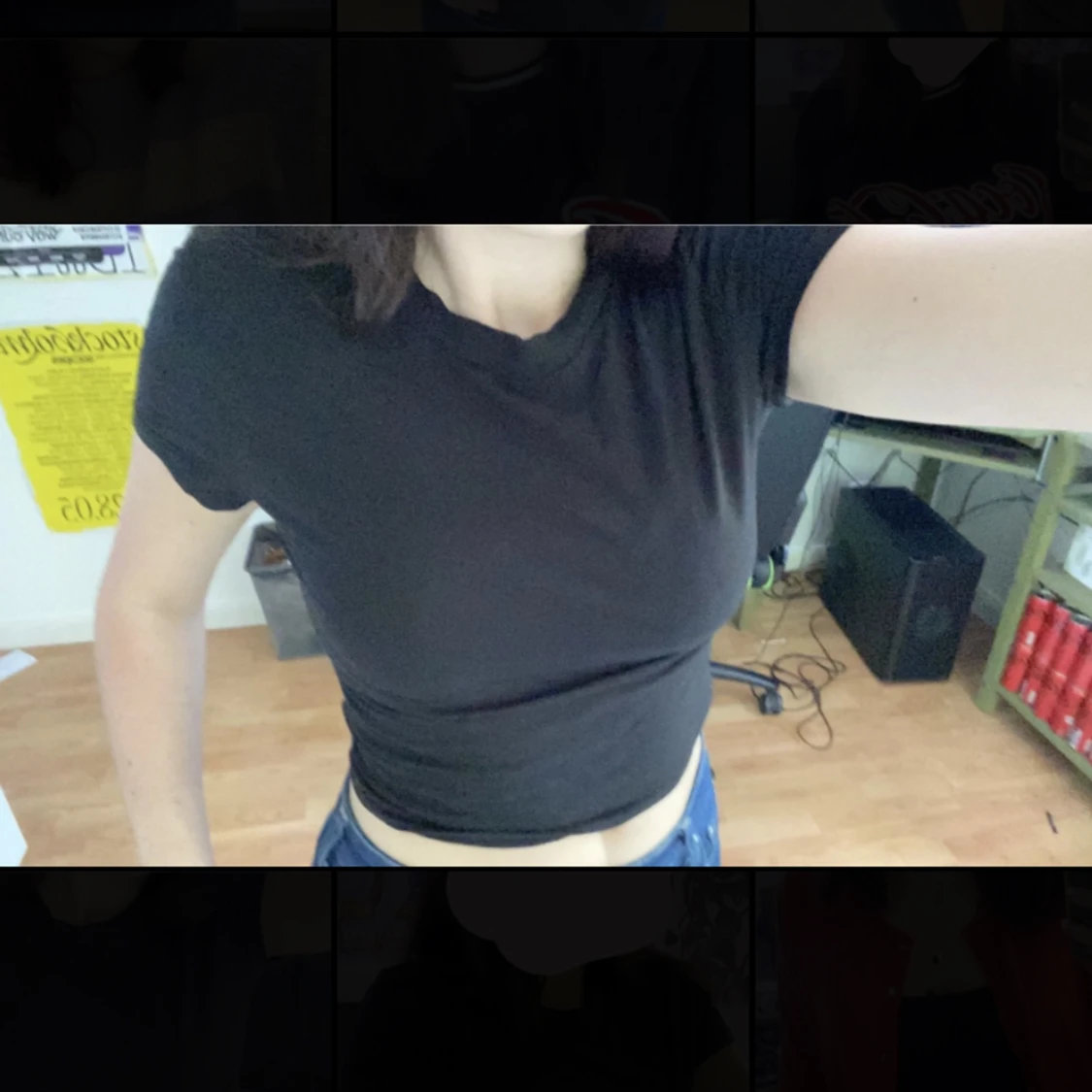 Svart kort t-shirt - 90