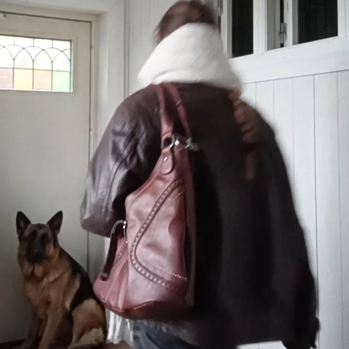 Brun läderjacka  - 91