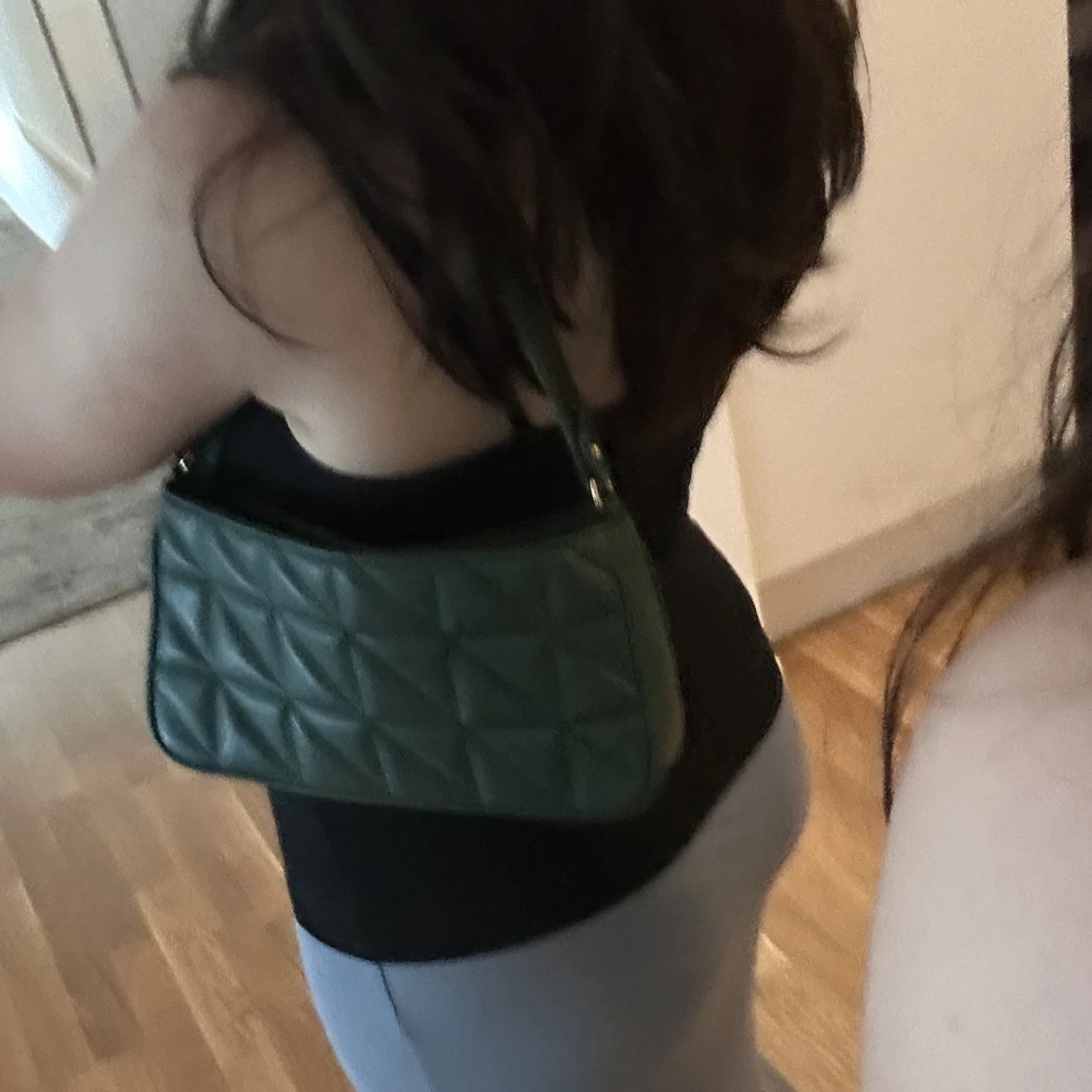 Mörk grön crossbody och Axel väska  - 90