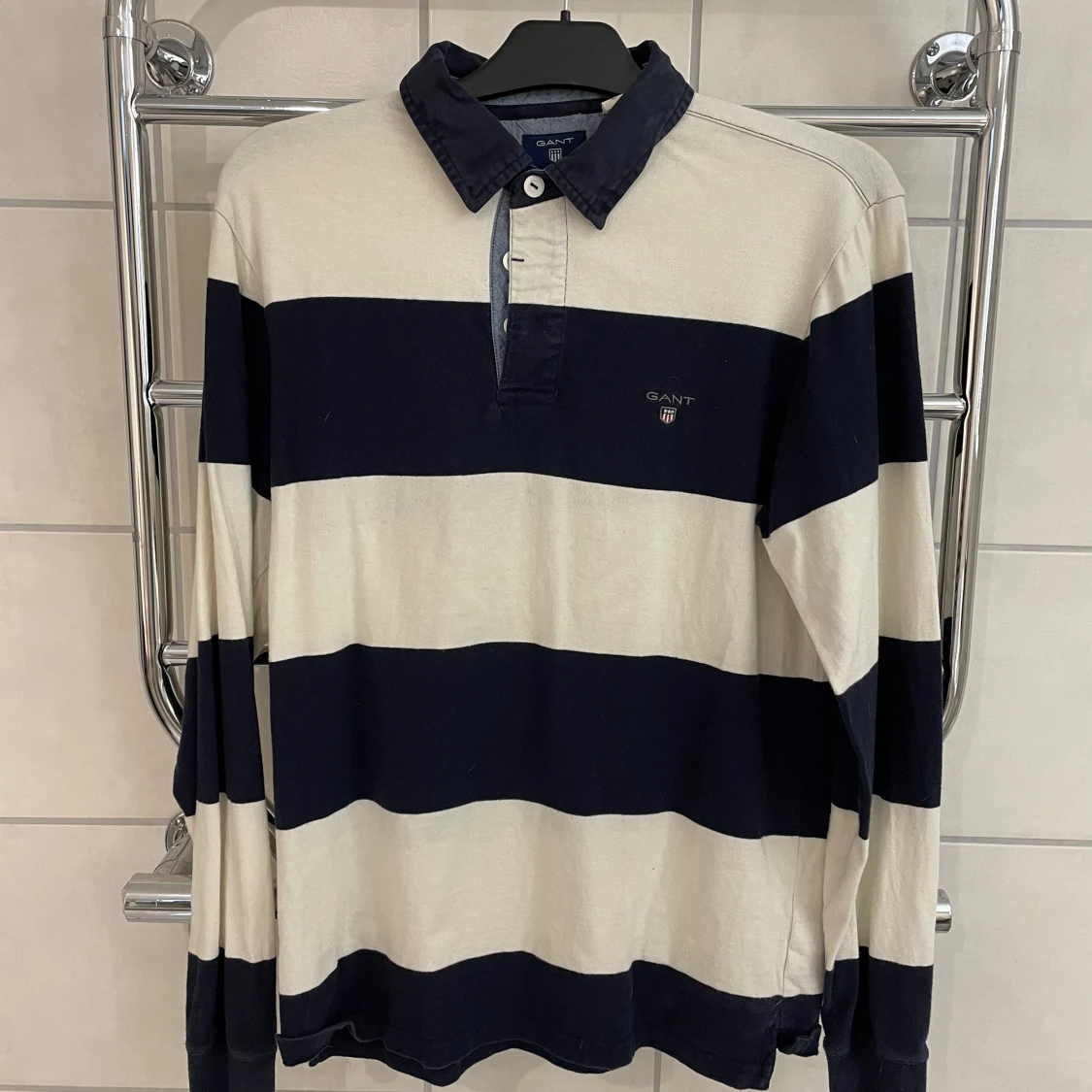 Långärmad randig piké gant