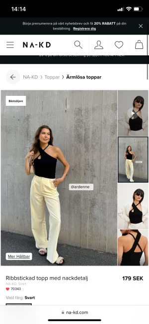 Ribbad topp - Säljer denna fina ribbstickade topp från NAKD, aldrig använd prislappen är kvar! ❣️