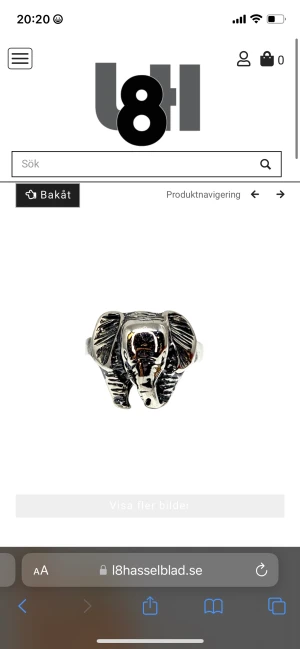 Elefant ring  - Nästan helt oanvänd ring från  L8 Hasselblad. Jätte fint skick Köpt för 650kr nyligen 