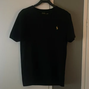 Ralph Lauren T-shirt  - Svart Ralph Lauren T-shirt med loggan i guld, storlek M. Använd typ 1 gång. Nypris:  799kr Mitt pris: 299kr  Köpt på Zalando, kvitto finns!! 