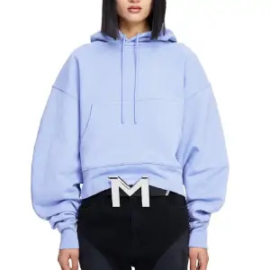 Supersnygg slutsåld ljusblå H&M x mugler hoodie, aldrig använd bara prövad😇😇pris kan diskuteras vid snabb affär!