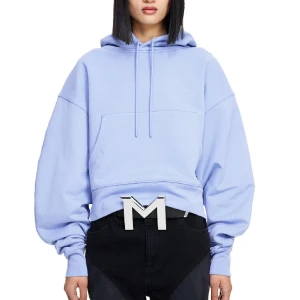 H&M x mugler  - Supersnygg slutsåld ljusblå H&M x mugler hoodie, aldrig använd bara prövad😇😇pris kan diskuteras vid snabb affär!