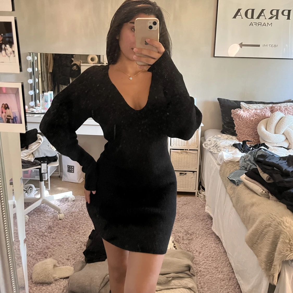 Stickad klänning från hm