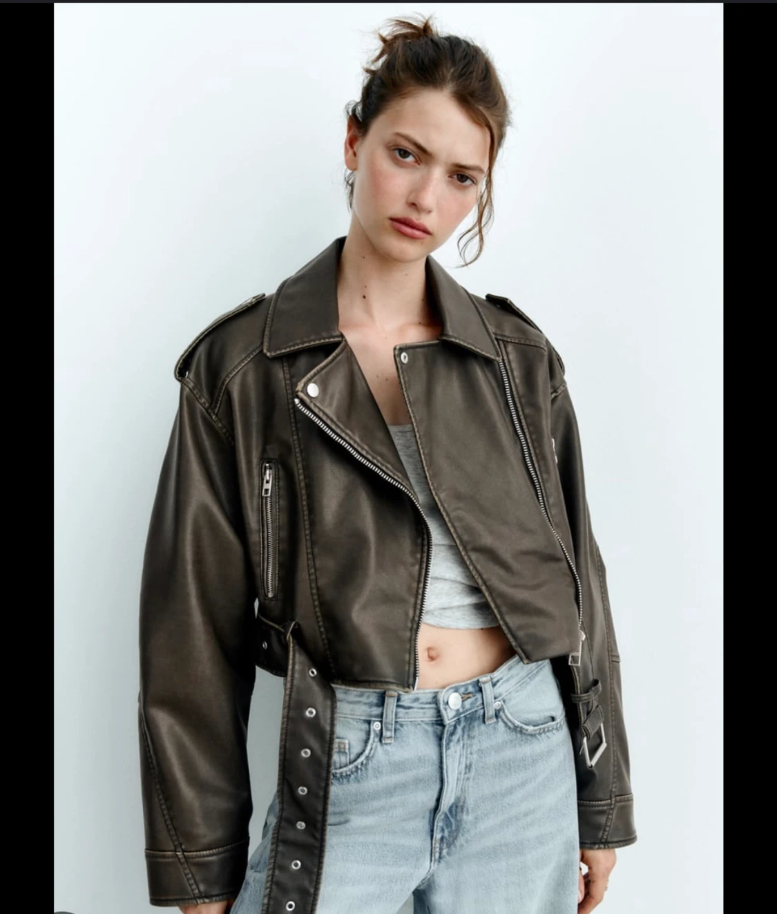 Zara skinjacka grön 