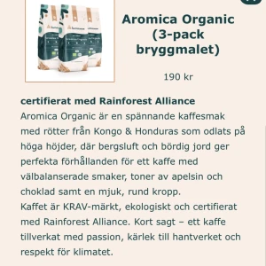 Bryggmalet kaffe - Läs bilderna för mer information.  OBS: produkterna skickas ut den 18 juni. Endast swish.