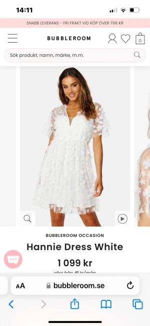 Studentklänning  - Jag säljer nu min studentklänning som jag egentligen skulle ha. Hittade en annan vilket är anledningen att jag säljer den. Köptes februari 2023, aldrig använd, bara testad en gång. 