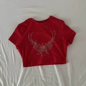 Röd tröja - En super cool t-shirt med silver paljetter. Använts 2-3 gånger. Inga defekter. (Alla paljetter sitter på plats). Skriv om ni har några frågor❤️🩶priset kan diskuteras