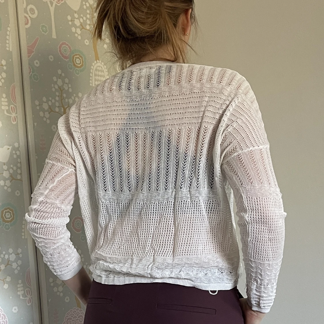 Samsoe genomskinlig vit tröja  - 90