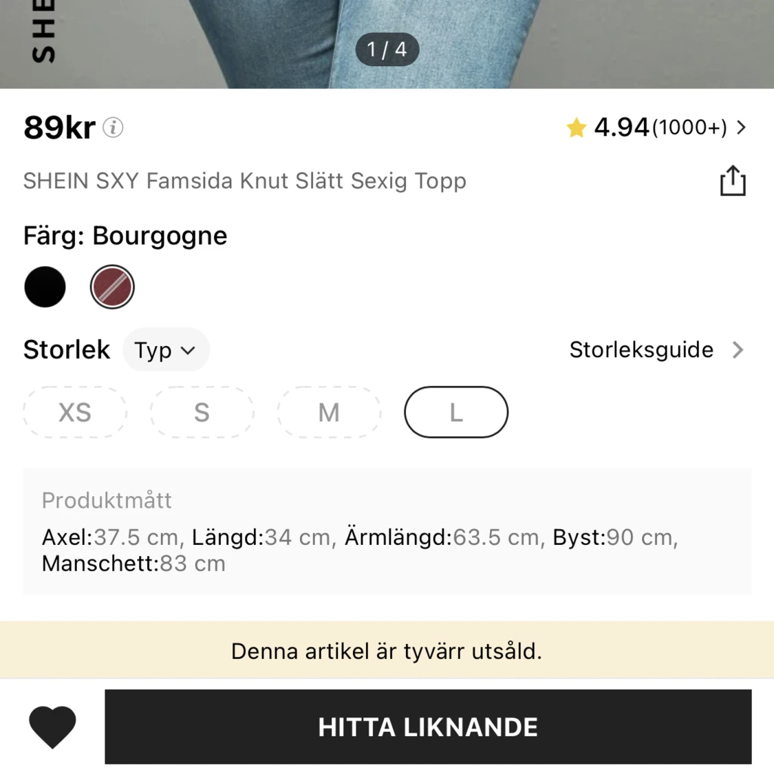 Vinröd top från SHEIN  - 91