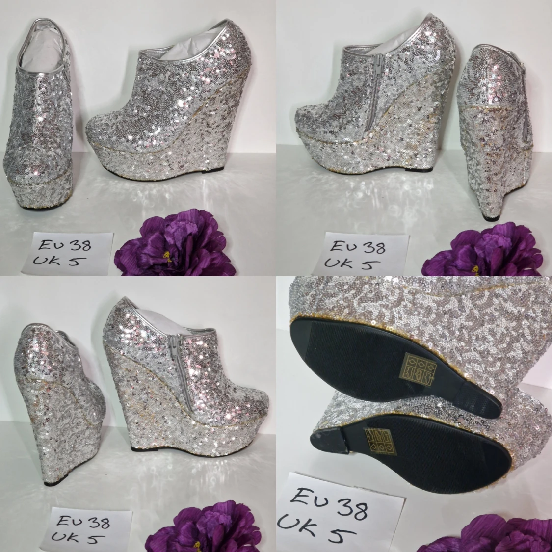 Kilklackar silver paljetter strl 38 - 90