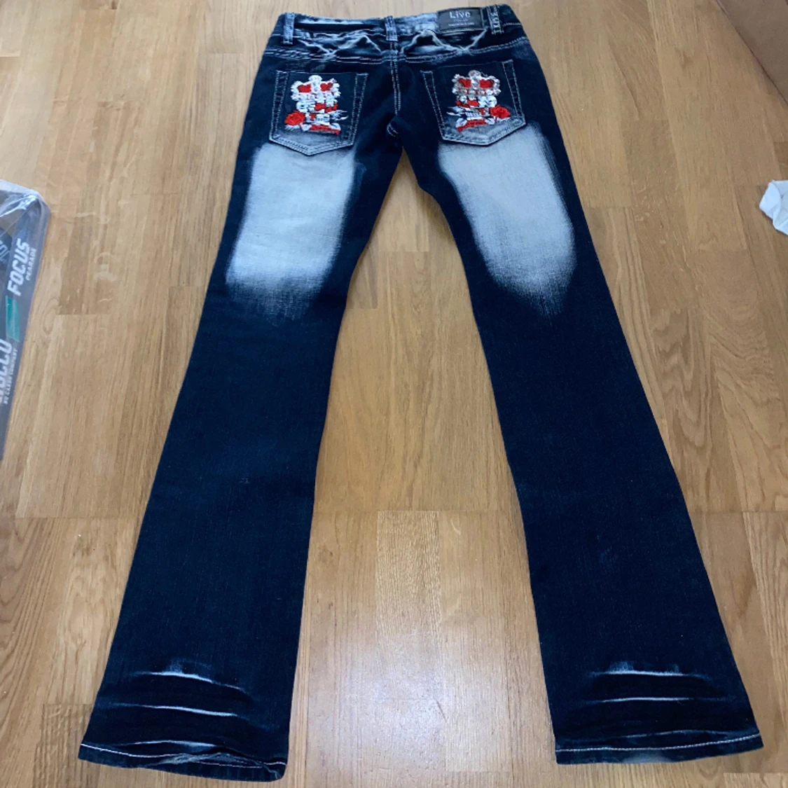 Live Paris Jeans med prints, low rise flared - 90