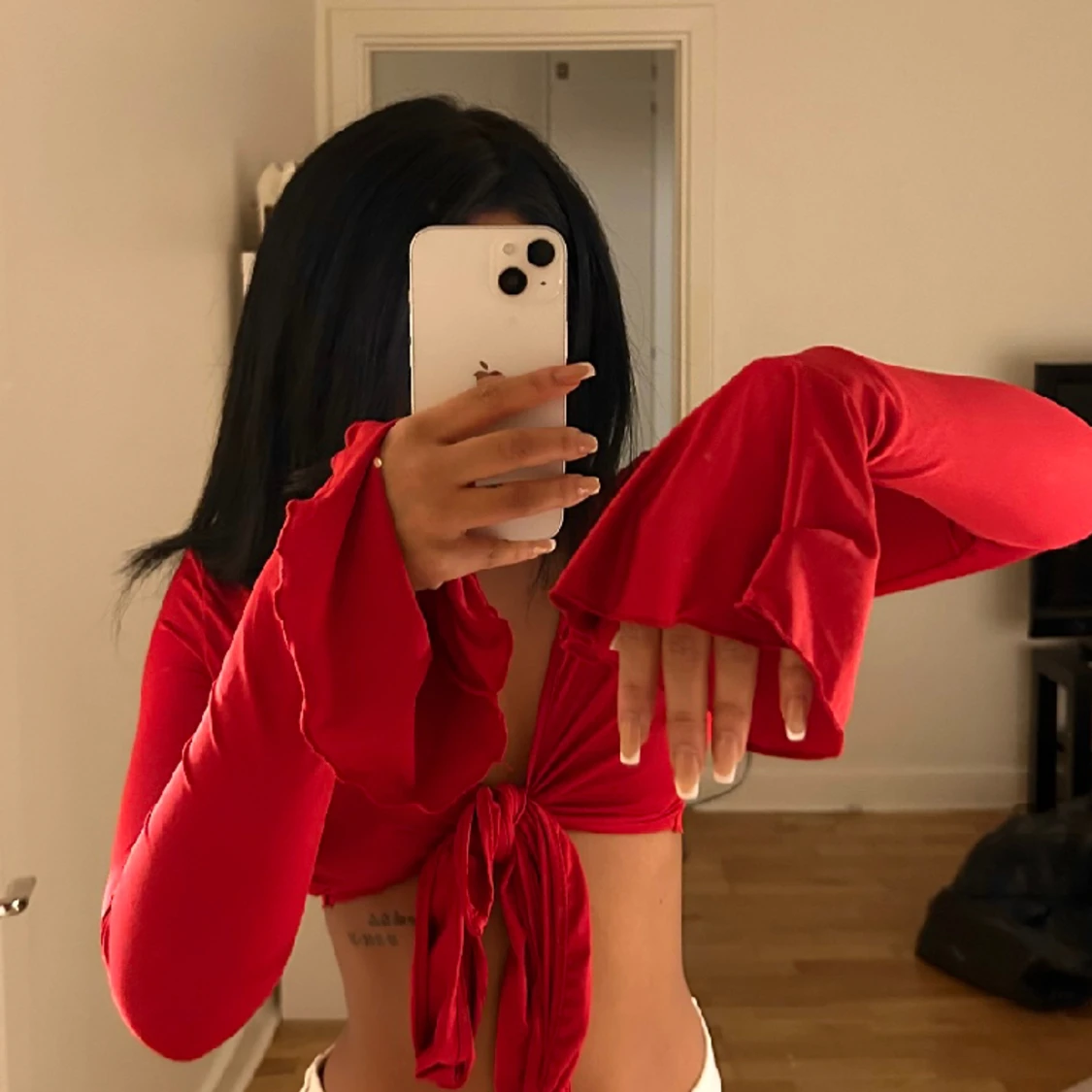 Röd långärmad topp - 91