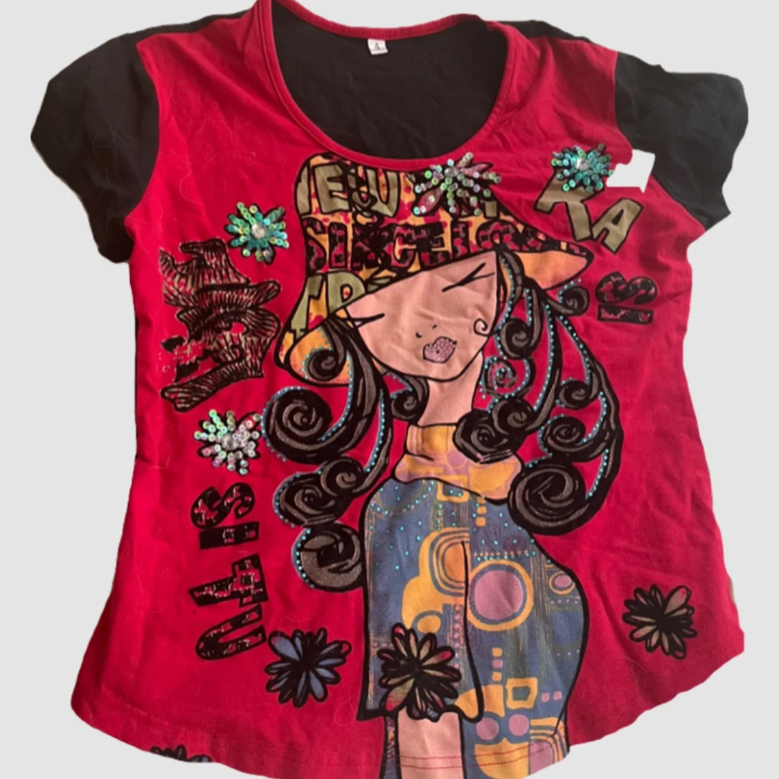  y2k tröja med tryck 