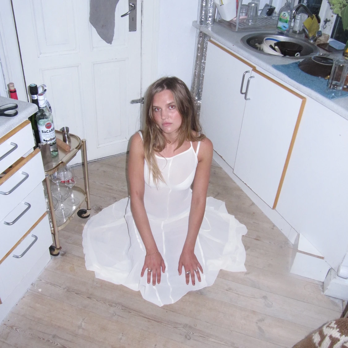 Vit tunn klänning - 90