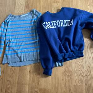 Jag säljer då dessa två tröjor då den ena är lite tunnare och den andra tjockare👌🏻 den tjockaste är den california tröjan och den är från shein och i strl XS. Och den andra är från zara och S! Dem är väldigt sparsamt använda! (Kom privat för fler bilder) 