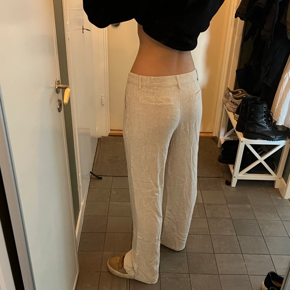 Lågmidjade linnebyxor