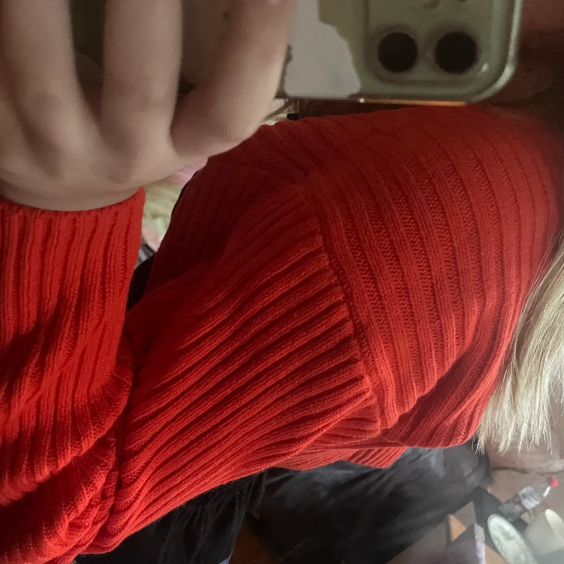 Röd kort kofta - 90