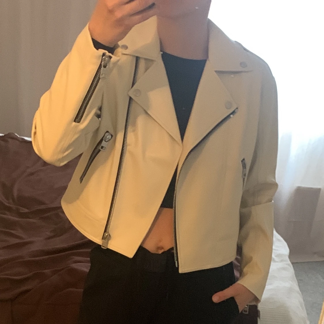 Faux leather jacket new with tag CK