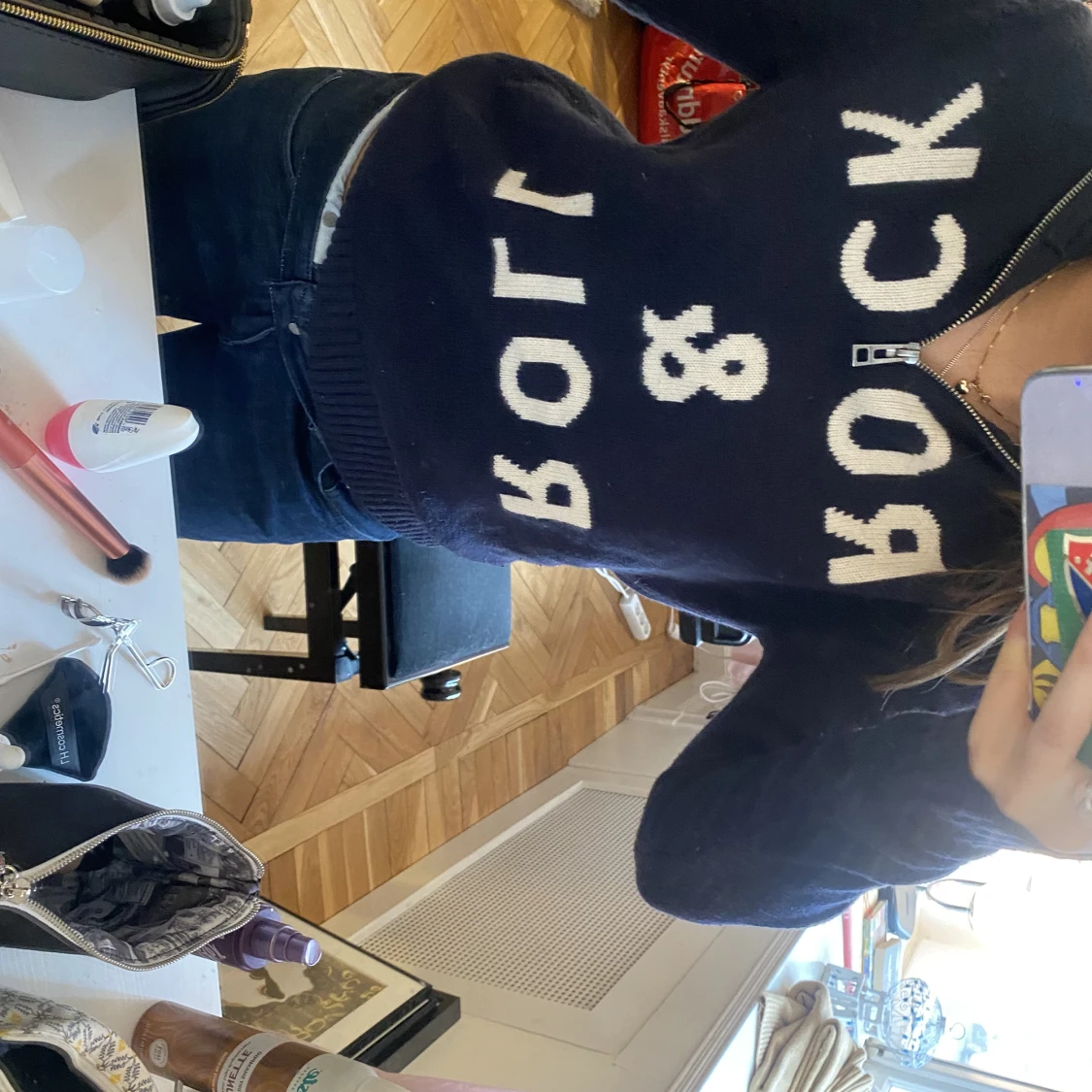 Stickad zip tröja  - 91