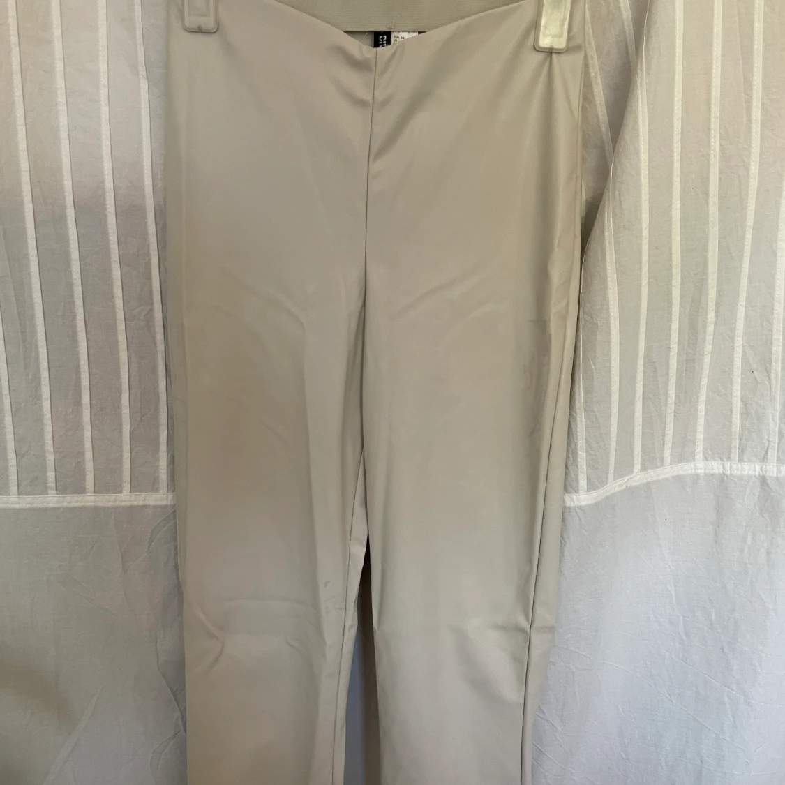 faux beige leather pants