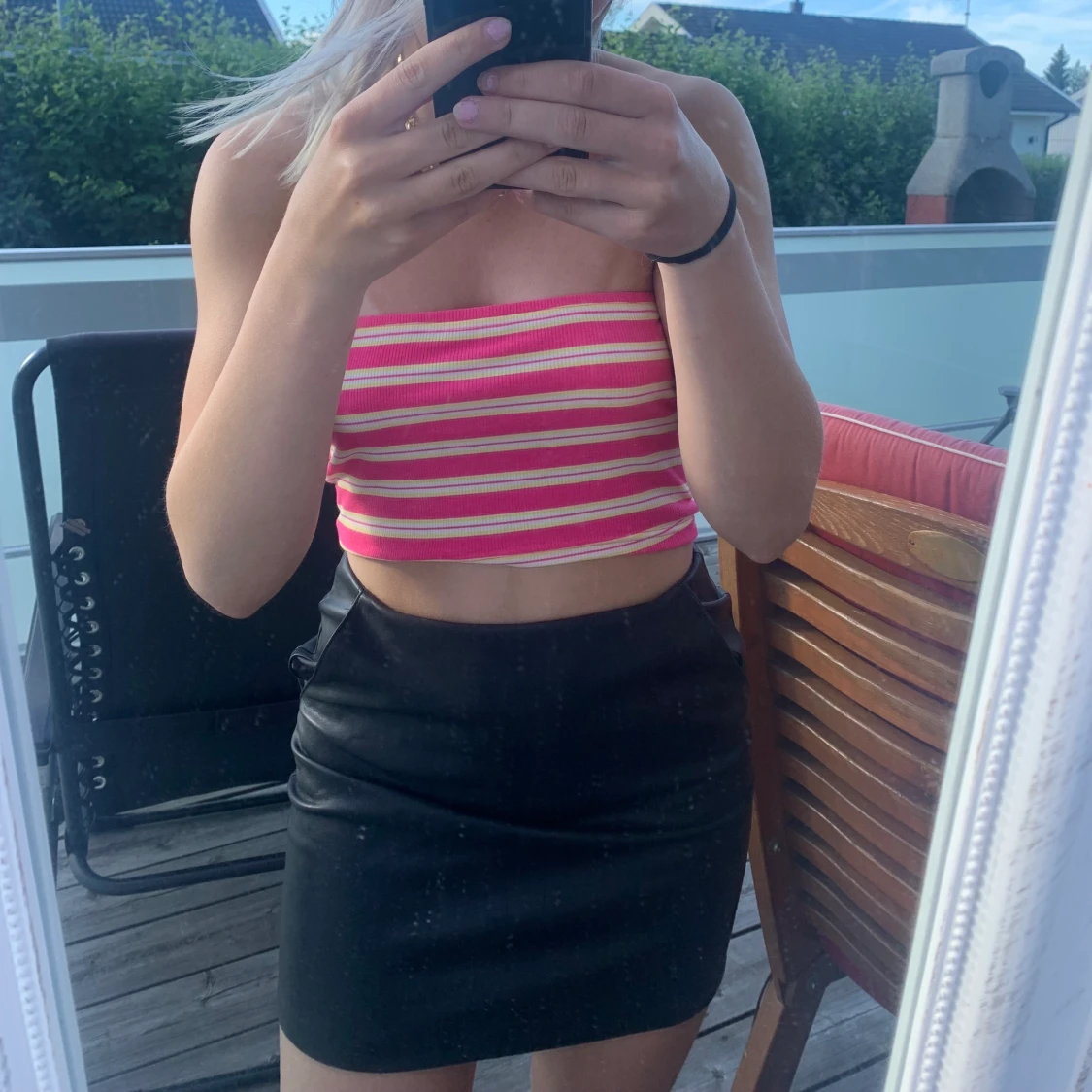 Svart skinnkjol från Pull&Bear