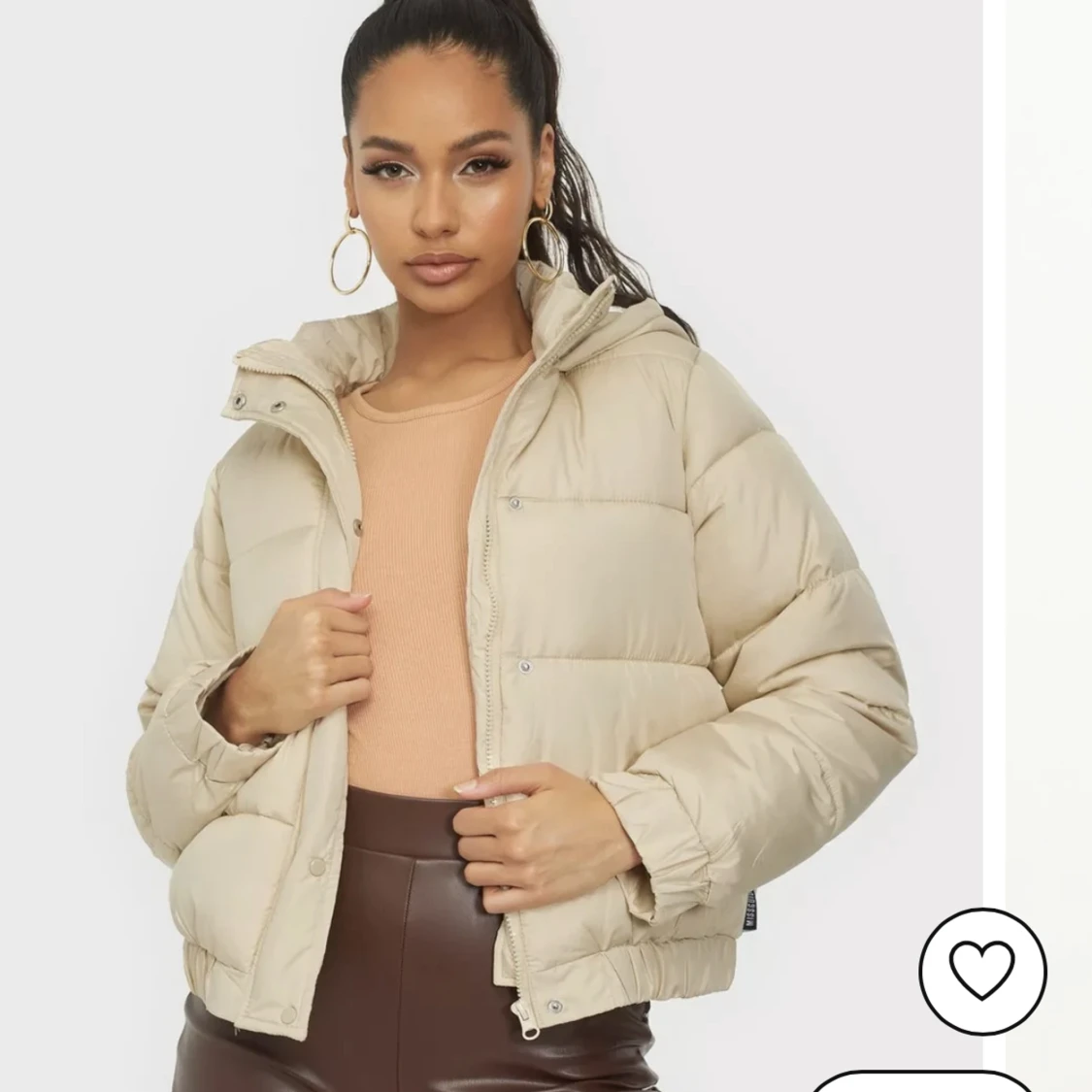 Puffer jacket beige 