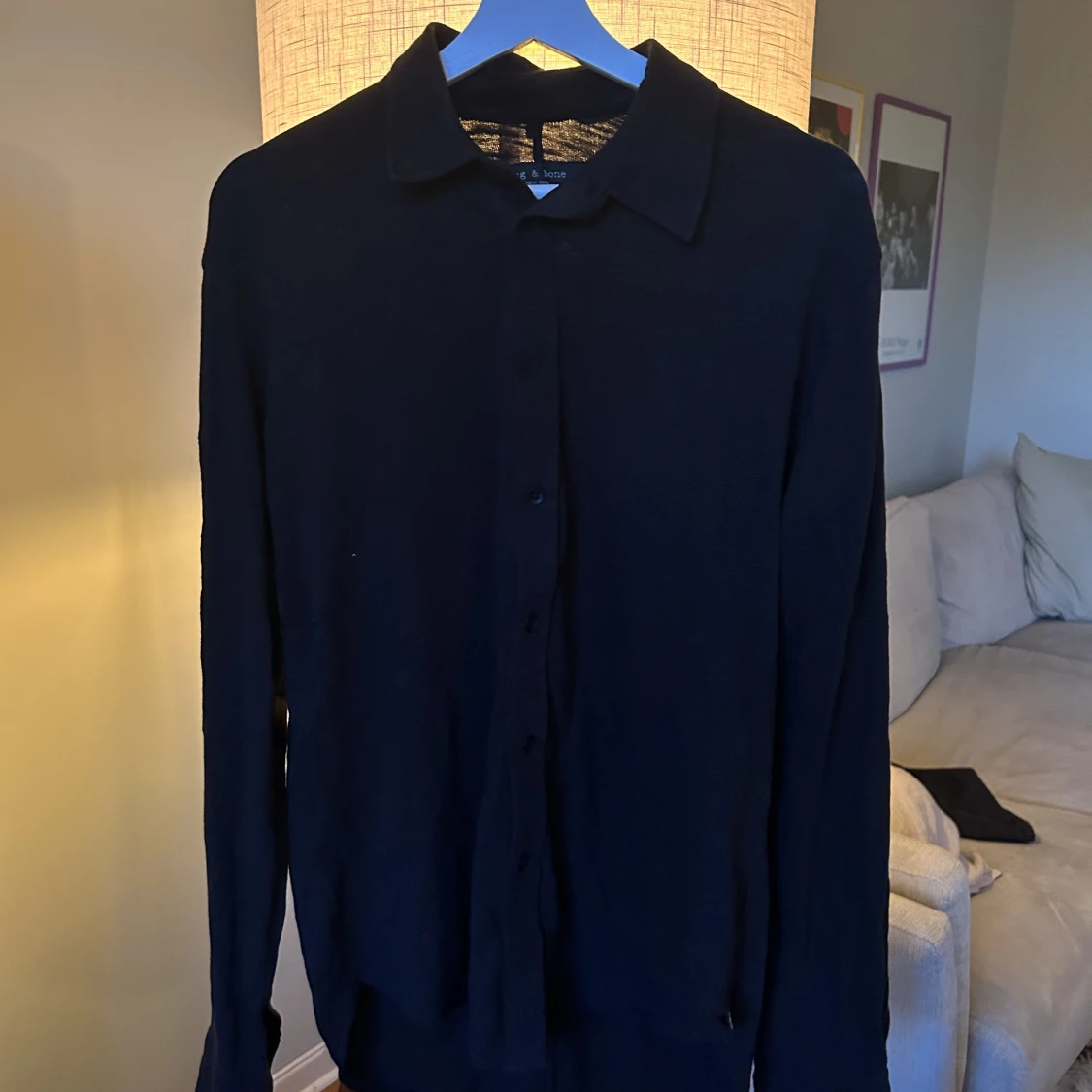 Rag & Bone skjorta svart i bomull nyskick