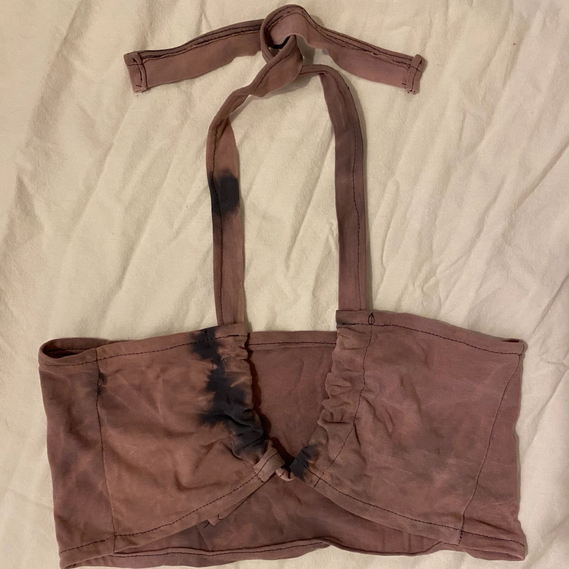 Lila och svart knyt-topp   - 90