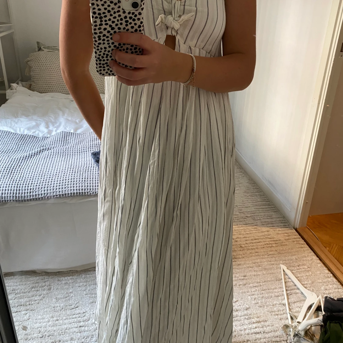 Lång randig sommarklänning