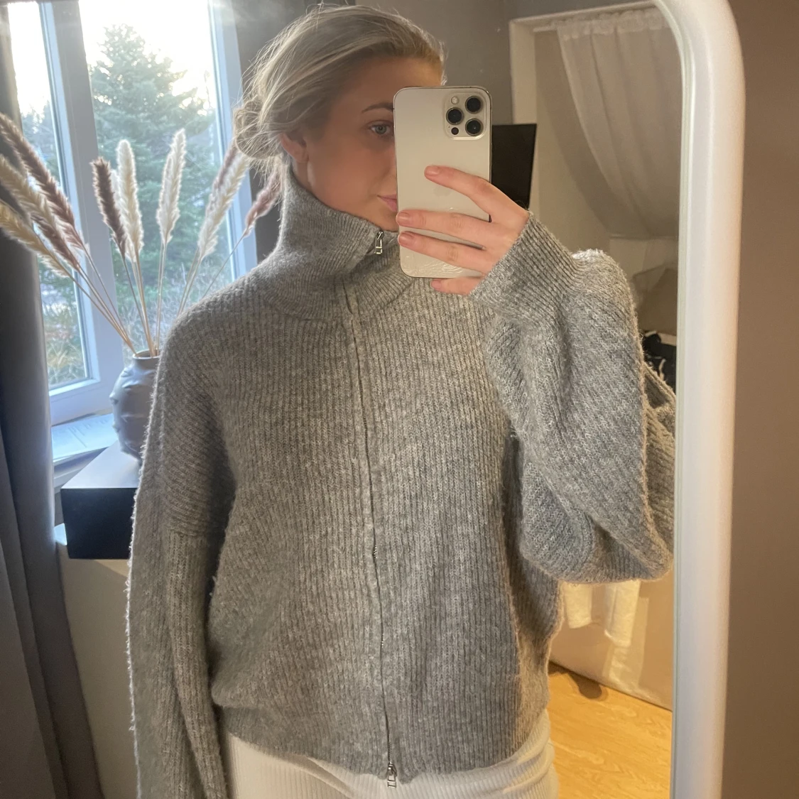 Stickad polo cardigan  - 90