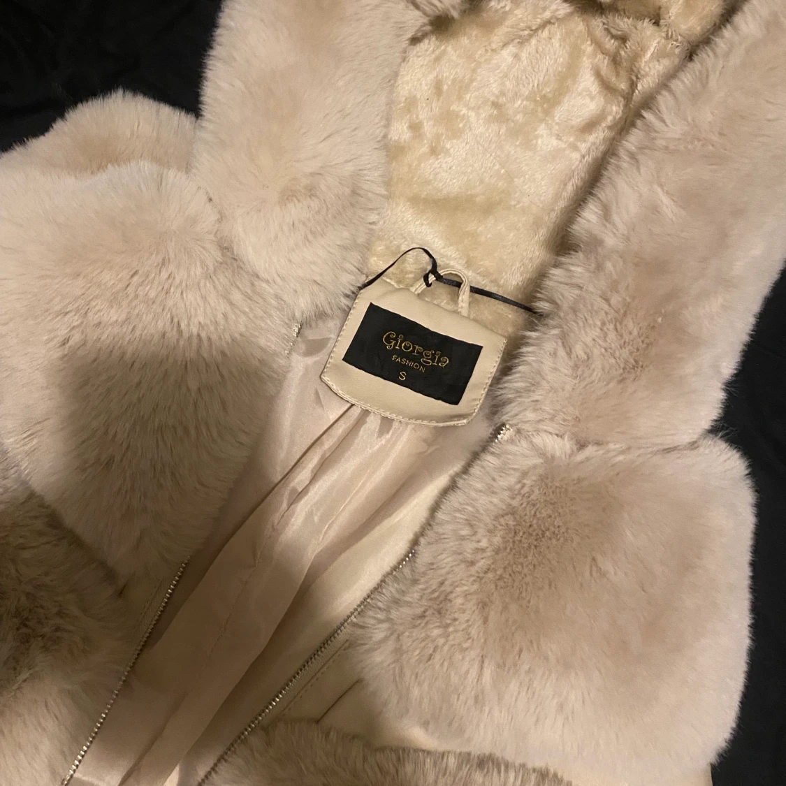 Faux fur jacket storlek S