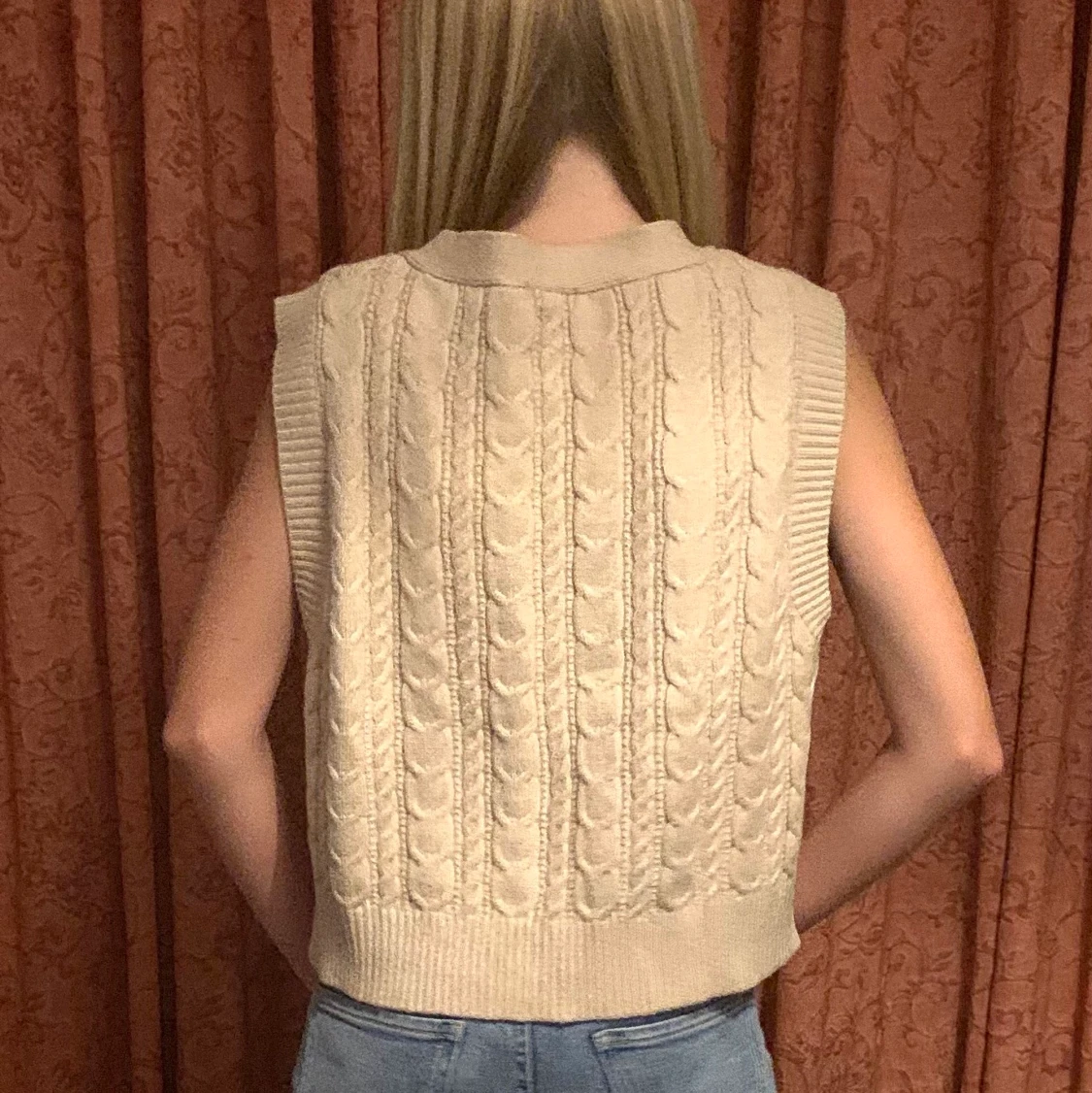 Jättefin beige väst🤎 - 91