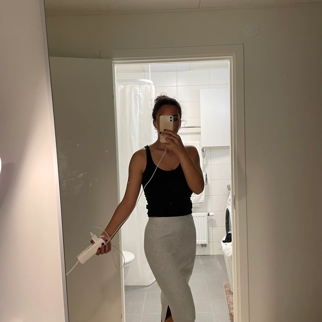 Lång stickad kjol - 90