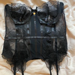 Korsett från prettylittlething  - Helt oanvänd korsett från PLT. Kommer med tillhörande trosor ifall det önskas, också helt oanvända med hygien plasten kvar. Plagget är i strl L men skulle säga att den passar en S-M bättre. Finns 3 olika justeringar på korsetten för att göra den större ev. Mindre. 