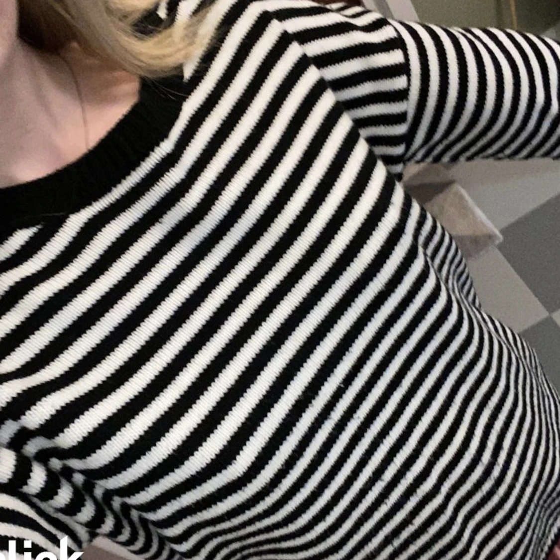 Randig stickad tröja - 90