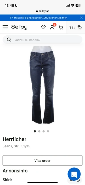 Herricher jeans - Köpta på plick oanvända säljer dem för dem var för stora för mig. 