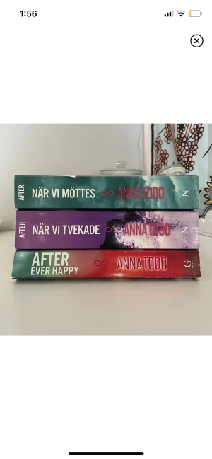 After - Säljer 3 böcker ur bokserien ”after”, de 2 första på svenska och sista boken på engelska! De är i begagnat skick. Köparen betalar för frakten och katt finns i hem 🏠 100kr för alla 3!