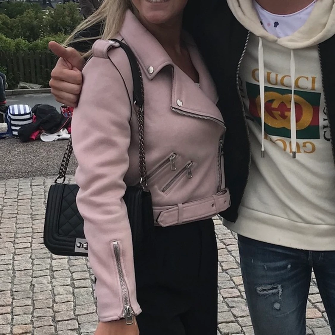 gammaldags rosa mocka jacka 