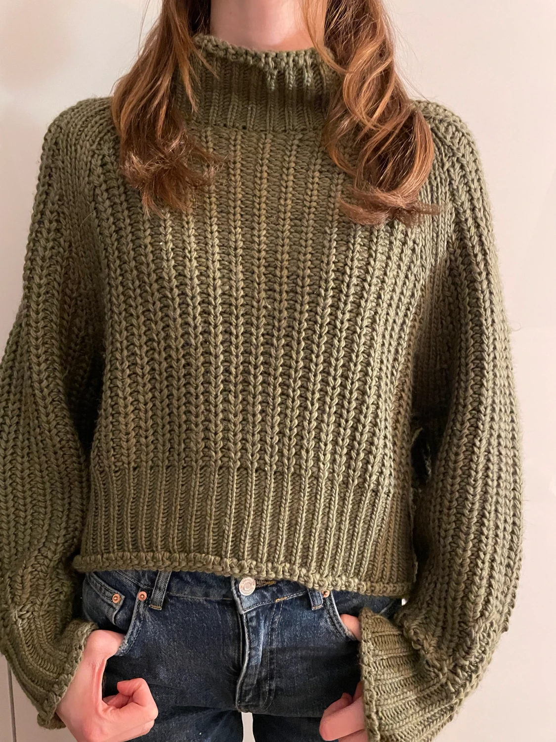 Grön stickad tröja