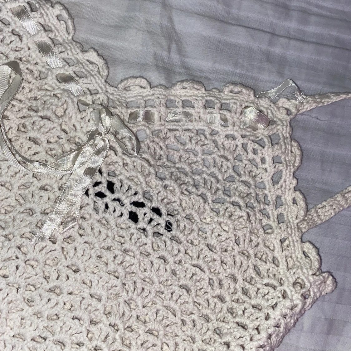 Vit stickad topp - 91